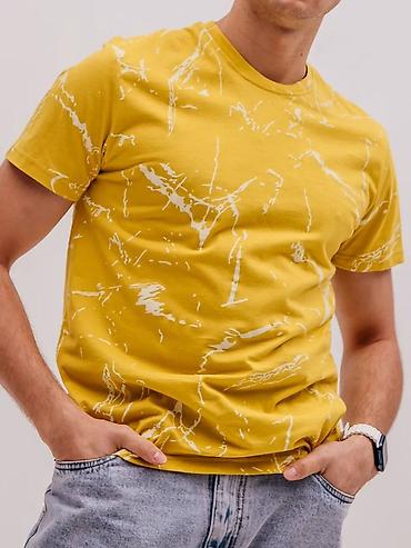Футболки: Футболки оптом - Унисекс базовые футболки с принтом «мраморные — 4