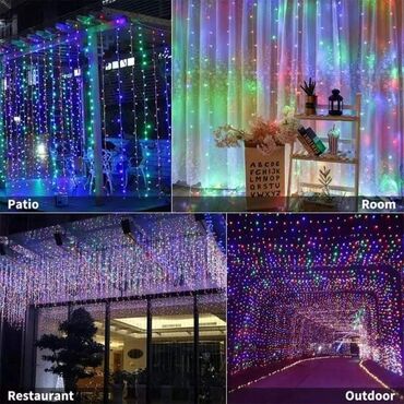 Praznična dekoracija: Novogodišnja RGB LED zavesa 3 x 3m 1850din 6 x 3m 2800din Outdoor