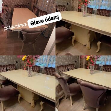 ikinci el stol stullar: *Masa Dəsti 580₼*
 8 Stulla çox baha alınıb təcili satılır Zəhra04