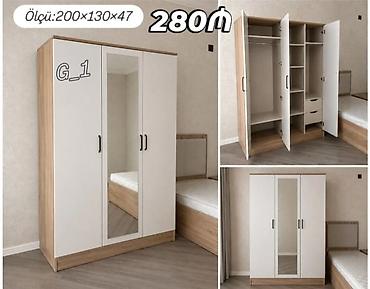 Ev üçün mebel: 3 qapılı dolab G_1 Ölçü: 200 × 130 × 47 sm Qiymət: 280₼ — 1