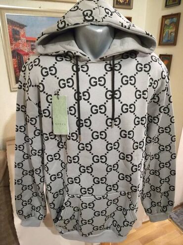 dilvin garderoba: Sweatshirt, 2XL (EU 56), Gucci, color - Grey, With a hood