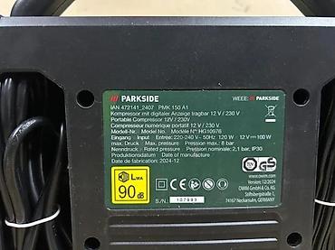 Kompresori za vazduh: PARKSIDE električni kompresor za gume – prenosni - Digitalni — 10