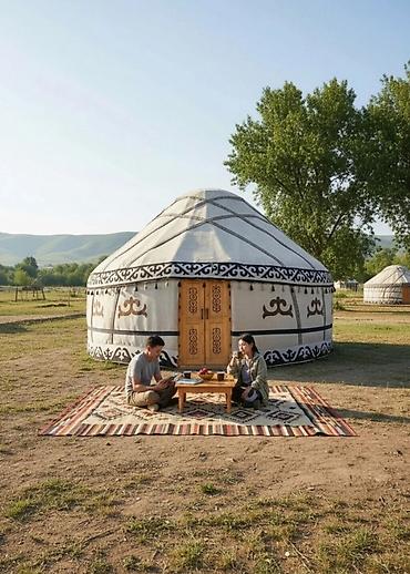 Аренда юрты - Традиционная разборная юрта с деревянными резными at lalafo.kg Аренда юрты - Традиционная разборная юрта с деревянными резными
