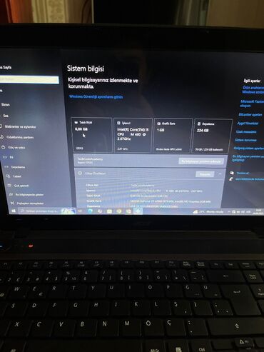 netbook acer: Acer Aspire 5742G 
6 gb ram, intel core i5
Grafik kartı 1gb
