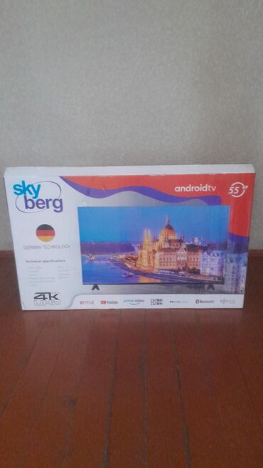 Смарт ТВ приставки: Skyberg brendinin 55 düym ölçülü, 4K UHD təsvir keyfiyyətli Android
