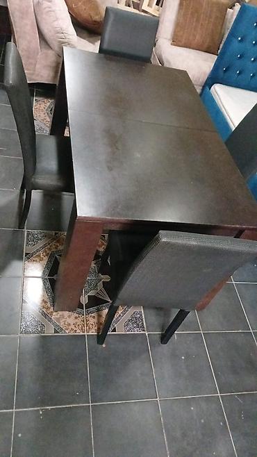 ikinci el stol stul satışı: Qonaq otağı üçün, İşlənmiş, Açılan, Dördbucaq masa, 4 stul — 3