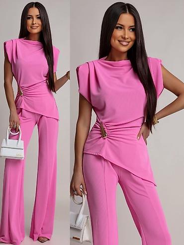 Kompleti: 🔥Elegantni ženski komplet – top i pantalone sa širokim nogavicama ✅S M — 1