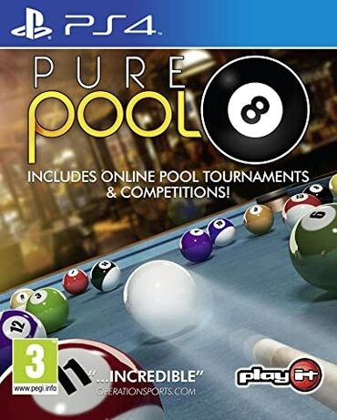 playstation 3 oyunlari: Ps4 üçün pure pool oyun diski. Tam yeni, original bağlamada. -Sahil