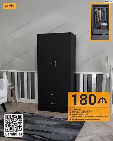 karta: Məhsul: 2 qapılı dolab (Kod: 6150) Xüsusiyyətlər: - 2 qapı, aşağıda 2 — 1