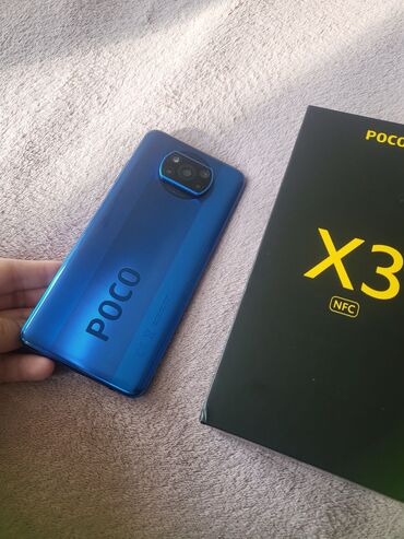 Poco: Poco X3 NFC, Б/у, 128 ГБ, цвет - Голубой, 1 SIM, 2 SIM, eSIM