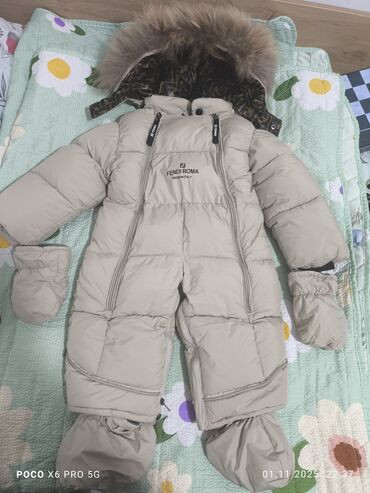 брендовые вещи оригинал: Детский зимний комбез Fendi Roma (надпись FENDI ROMA, MADE IN ITALY) -