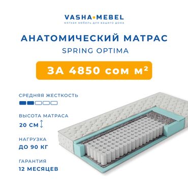 матрасы противопролежневые: Анатомический матрас SPRING OPTIMA ✔ Средняя жёсткость — оптимальный