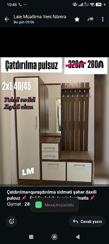 *Çatdırılma+quraşdırılma xidməti şəhər daxili pulsuz* 📌 *Dəhliz