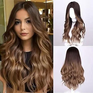 ps torbe: Duga talasasta perika u balayage stilu - Tip: perika sa dugim mehkim — 1