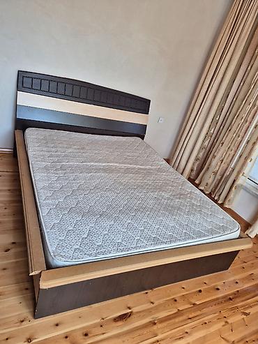 Ev üçün mebel: İkinəfərlik taxta çarpayı Ünvan Binə - Ölçü: təxmini 160×200 sm — 1