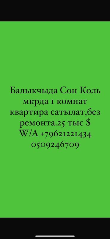 квартиры в балыкчы купить: 1 комната, 36 м², 1 этаж, Старый ремонт