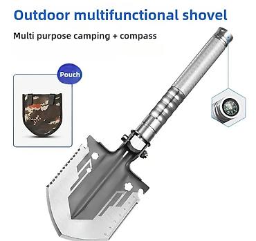Qab-qacaq və mətbəx ləvazimatları: Çoxfunksiyalı metal kürək - Ümumi uzunluq: 32.5 sm (12.8 inç) - — 7