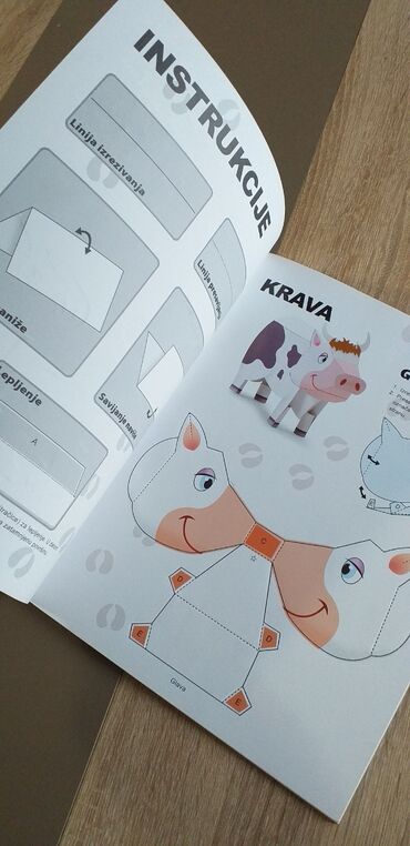 Knjige i stripovi: Modeli od papira format a4 deblji papir patka,prase i krava vulkančic — 3