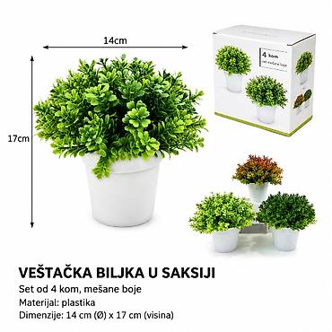 KMT Mala veštačka biljka sa plodovima u plastičnoj saksiji 296651 -