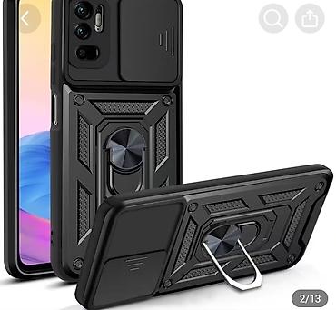 iphone mega max: Zirehli telefon qabı – sürüşən kamera qapaqlı və halqalı stendli - — 1