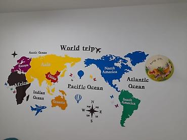 Майрамдык товарлар: Настенная 3D‑карта мира “World trip” - Комплект декоративных — 3