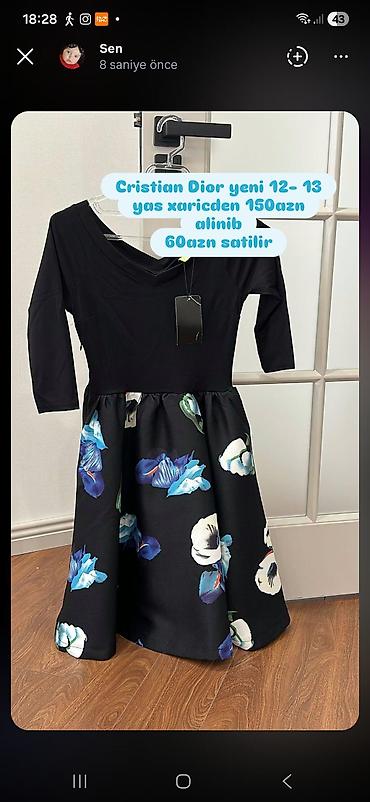qız tortları 11 yaş: Cristian Dior qız uşağı üçün paltar - Ölçü: 12–13 yaş - Model: üst — 1