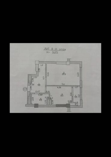 квартиры в канте продажа: 1 бөлмө, 49 кв. м, Элитка, 11 кабат, ПСО (өзү оңдоп түзөтүп бүтүү үчүн)