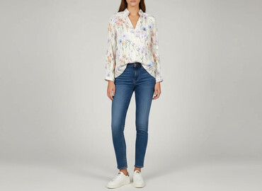 bluzki z krepy: Women's blouse, size L