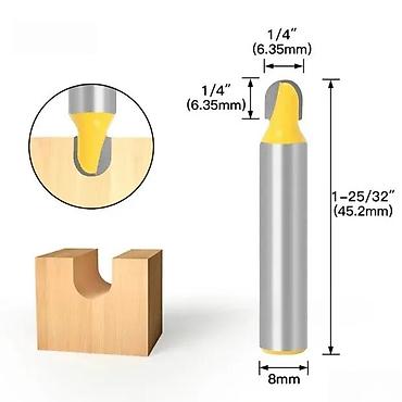alko test cena: Frezerski nastavak za žljebljenje – poluokrugla (U) glava 6,35 mm - — 2