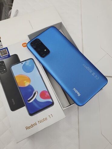 Çaydanlar: Redmi Note 11, 128 GB, rəng - Göy, Düyməli, Barmaq izi, İki sim kartlı