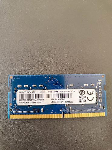 acer notbuk: Operativ yaddaş (RAM) Kingston, 8 GB, 2666 Mhz, DDR4, Noutbuk üçün, İşlənmiş — 1