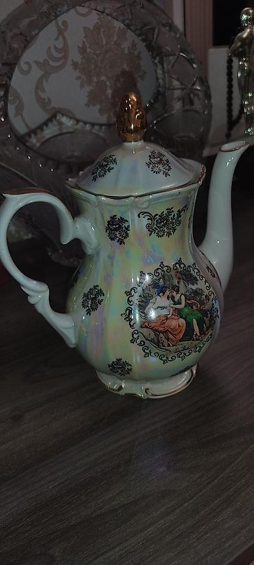 samovar 10 litr: Kofenni set 6 nəlbəki 6 fincan, süt qabı, çaynik və pesok qabı — 3