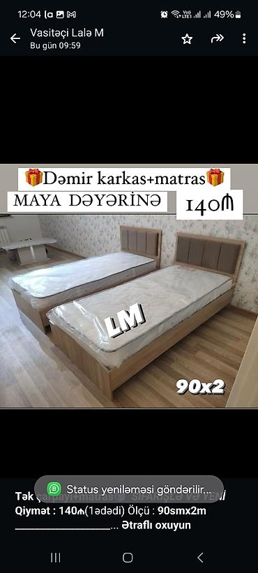 tek kravat ucuz: *Tək çarpayı+matras🎁* _*SİFARİŞLƏ VƏ YENİ*_ *Qiymət : 140₼*(1ədədi) — 1