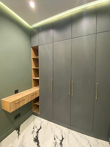 Кухонные гарнитуры: Кухонный гарнитур, цвет - Серый, МДФ — 22