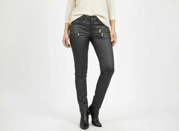 jeansy ze średnim stanem stradivarius: Material trousers for women, size XS