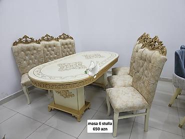 masaustu dest: Qonaq otağı üçün, Yeni, Açılmayan, Oval masa, 6 stul — 1