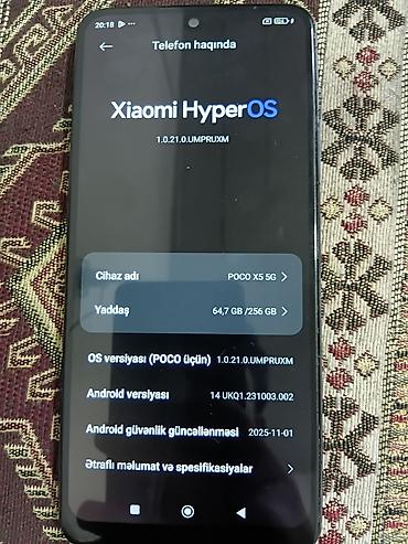 tecno 20 pro 5g: Poco X5 5G, 256 GB, rəng - Mavi, Sensor — 3