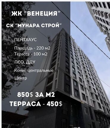 Продажа квартир: 5 комнат, 220 м², Элитка, 16 этаж, ПСО (под самоотделку)