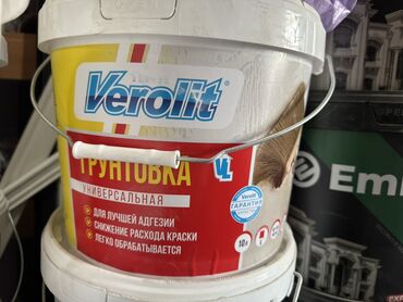 Грунтовка: Универсальная грунтовка Verolit в ведре объемом 4 литра. Предназначена