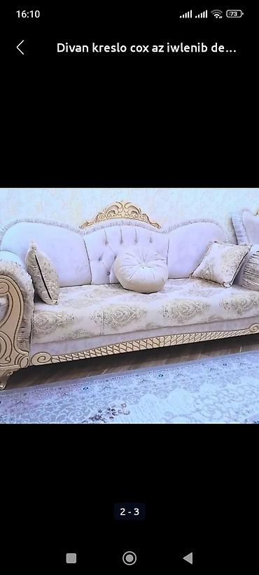riyad mebel divanlar: İşlənmiş, Klassik divan, Divan, 2 kreslo, Bazasız, Açılmayan — 2