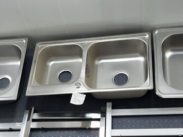 metbex ucun moyka: İki bölməli paslanmaz polad mətbəx çanağı - Material: paslanmaz polad