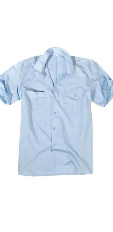 Рубашки: Белая форменная рубашка с длинным рукавом и погонами - Классический — 7