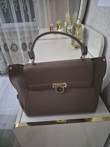 Çantalar: Salvatore Ferragamo qadın əl çantası - Rəng: taupe/boz-qəhvəyi - — 1
