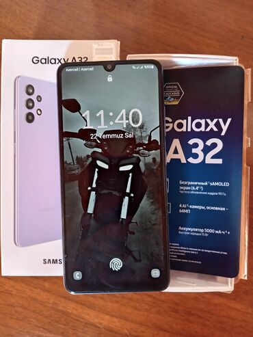 Samsung: Samsung Galaxy A32, 64 GB, rəng - Çəhrayı, Sensor, Barmaq izi, İki sim kartlı