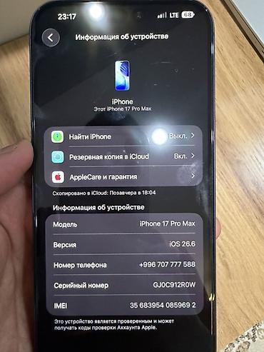 диффузор для кондиционера: IPhone 17 Pro Max, Новый, 256 ГБ, Синий, Зарядное устройство, Защитное стекло, Чехол, 100 % — 3