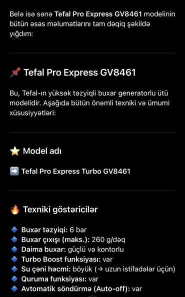 Ütülər və buxarlayıcılar: Buxar generatorlu ütü, Tefal — 11