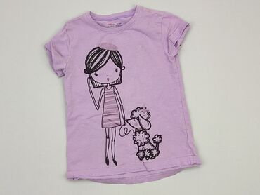 jeansy fioletowe: T-shirt, Coccodrillo, 5-6 years, 110-116 cm, condition - Good