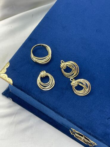 Bijuteriya dəstləri: Qızıl rəngli bijuteriya dəstləri 1) Qırmızı daşlı “marquise” forması — 4