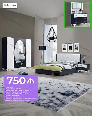 Yataq Dəsti – Modern dizayn Komplekt: - Çarpayı: 1 ədəd, 160 × 200 sm
