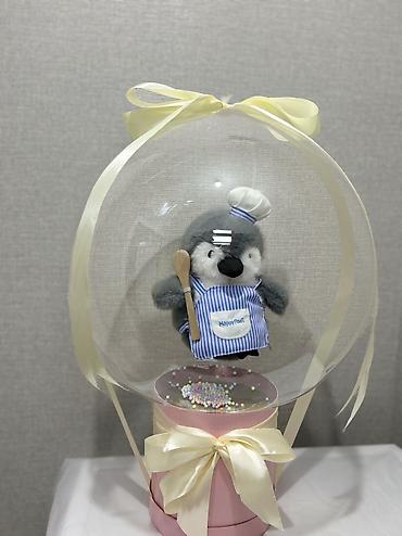 Подарки и сувениры: Подарочные композиции в прозрачном шаре с мягкой игрушкой - — 4